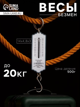 Весы-безмен Luazon, механические, до 20 кг, цена деления 500 г, синие 3092417