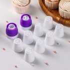 Набор насадок кондитерских Доляна, 8 насадок (d=3.5 см), 2 адаптера - Фото 6