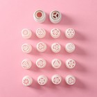 Набор насадок кондитерских, d=3.5 см, 16 шт., 2 адаптера, цвет МИКС - Фото 2