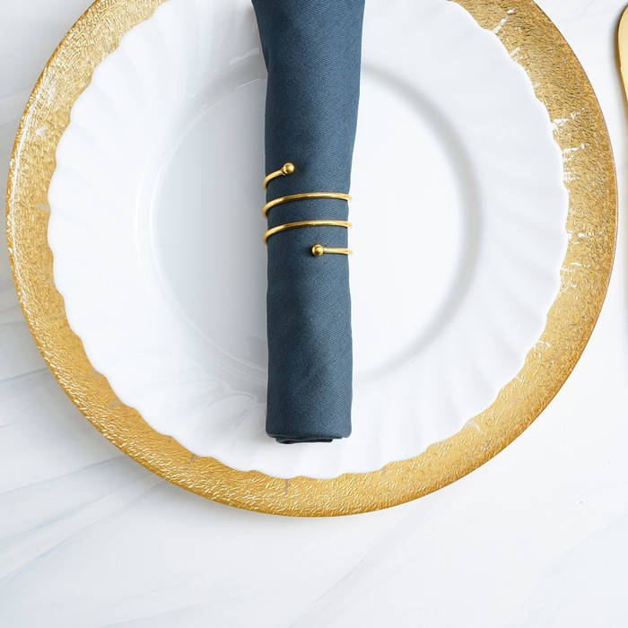 Кольцо для салфеток «Спираль», 4,5×4 см, цвет золотой - фото 1908407504