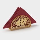 Салфетница декоративная «Птицы», 15×4×8.5 см, золотистая - Фото 1