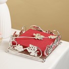 Салфетница «Виноград», декоративная, 13.5×13.5×7 см, цвет серебряный - Фото 2