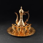 Набор сервировочный «Роскошь. Золото», 8 предметов: кувшин 250 мл, 6 рюмок, 20 мл, поднос, золотистый - Фото 1