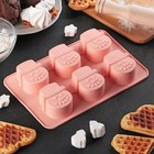 Форма силиконовая для выпечки Доляна «Новый год. Снеговик», 25×16,5 см, 6 ячеек, цвет МИКС - Фото 1