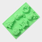 Форма для выпечки Доляна «Новый год», силикон, 27×17×2 см, 6 ячеек, цвет зелёный - Фото 2