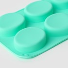 Форма для выпечки Доляна «Фигуры. Овал», силикон, 28×16×2 см, 6 ячеек, бирюзовая - Фото 5