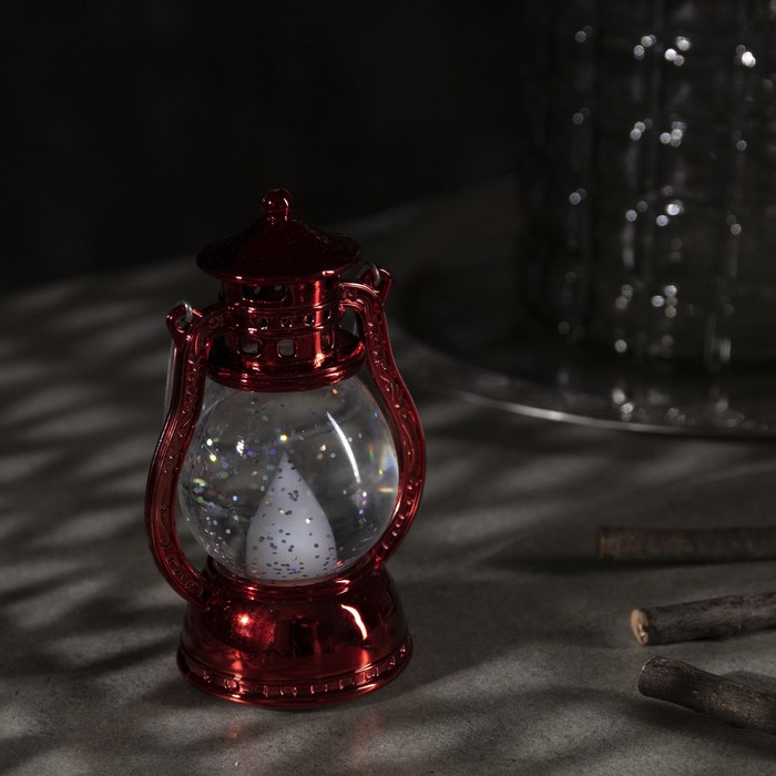 Светодиодная фигура «Красный фонарь» 8 × 12 × 6 см, пластик, батарейки AG13х3, свечение тёплое белое - фото 1884874855