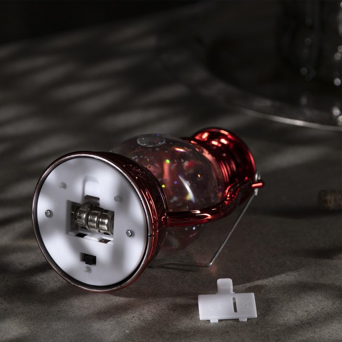 Светодиодная фигура «Красный фонарь» 8 × 12 × 6 см, пластик, батарейки AG13х3, свечение тёплое белое - фото 1884874856