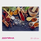 Доска разделочная Доляна «Пряности», 30×20 см, стекло - Фото 1