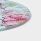 Доска разделочная Доляна «Цветы», d=20 см, стекло - Фото 3