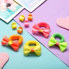 Набор для волос "Цветик" (5 крабов, 4 резинки) бантик яркость - Фото 2