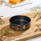 Форма для выпечки Доляна «Элин. Круг», 14×4.5 см, разъёмная, антипригарное покрытие, чёрная - Фото 1