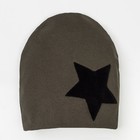 Двухслойная шапка со звездой, хаки, р-р 54-58 см - Фото 2