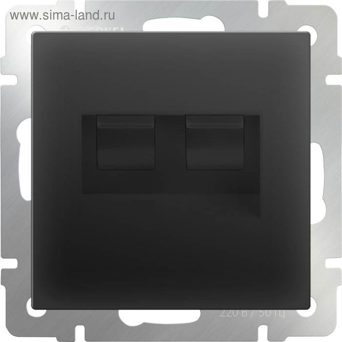 Розетка двойная Ethernet RJ-45  WL08-RJ45+RJ45, цвет черный - Фото 1