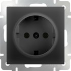 Розетка с заземлением  WL08-SKG-01-IP20, цвет черный - фото 4076001