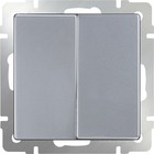 Выключатель двухклавишный  WL06-SW-2G, цвет серебряный - фото 4076238