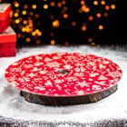 Подставка стеклянная для торта вращающаяся Доляна «Новый год», d=32 см - Фото 1