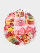 Этажерка-фруктовница круглая Доляна «Сладости», 2 яруса, d=25/20 см, стекло, розовая - Фото 2