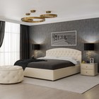 Кровать «Пальмира» без ПМ, 1400×2000 мм, встроенное основание, экокожа, цвет nice beige - Фото 1