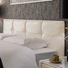 Кровать двуспальная «Птичье гнездо», с мягким изголовьем, с подъёмным механизмом, 1800×2000 мм, экокожа, цвет ванильный суфле - Фото 4