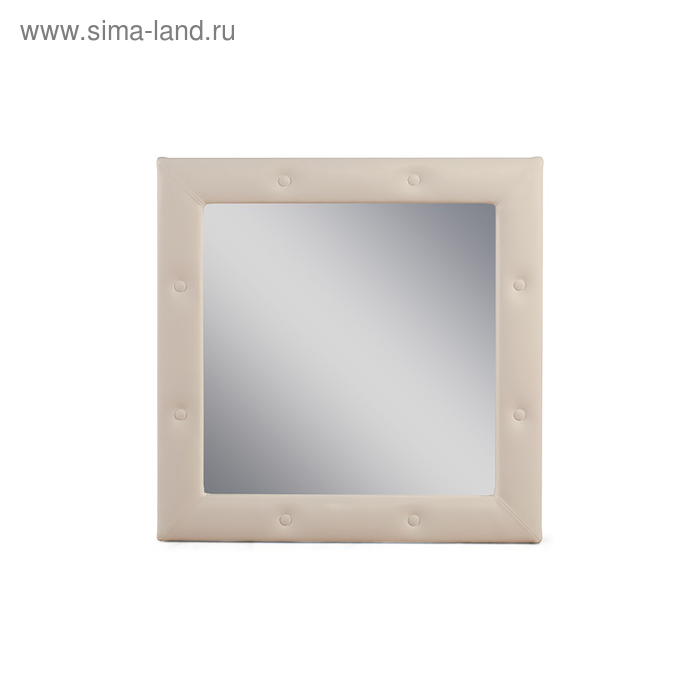 Зеркало «Алеро» квадратное, 855×855 мм, экокожа, цвет nice beige