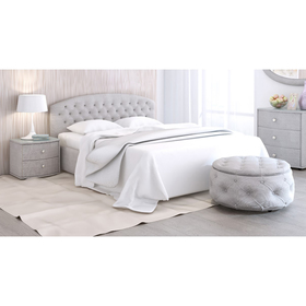 Кровать «Пальмира» с ПМ, 160×200 см, премиум рогожка, цвет дымчатый кварц