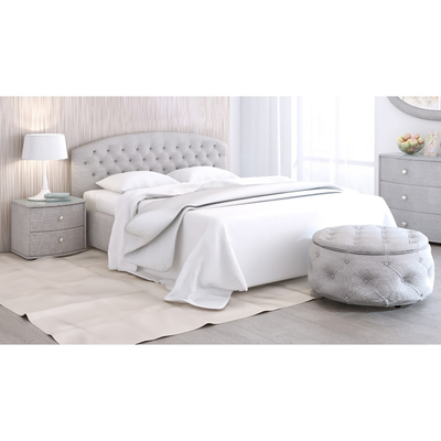 Кровать «Пальмира» с ПМ, 180×200 см, премиум рогожка, цвет дымчатый кварц