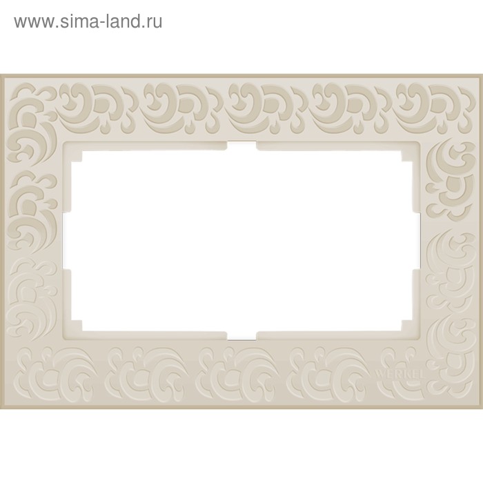 Рамка для двойной розетки  WL05-Frame-01-DBL-ivory, цвет слоновая кость - Фото 1