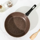 Сковорода Rock, d=25 см, пластиковая ручка, антипригарное покрытие, цвет коричневый - Фото 2