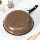 Сковорода Rock, d=25 см, пластиковая ручка, антипригарное покрытие, цвет коричневый - Фото 3