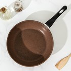 Сковорода Rock, d=27 см, пластиковая ручка, антипригарное покрытие, цвет коричневый - Фото 2
