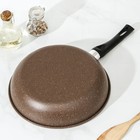 Сковорода Rock, d=27 см, пластиковая ручка, антипригарное покрытие, цвет коричневый - Фото 3