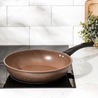 Сковорода Rock, d=27 см, пластиковая ручка, антипригарное покрытие, цвет коричневый - Фото 6