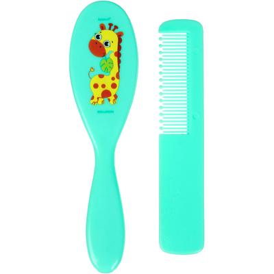 Расчёска детская + массажная щётка для волос «Жирафик», от 0 мес.