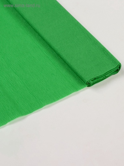 Бумага крепированная 50×200 см, в рулоне, 32 г/м², зелёная
