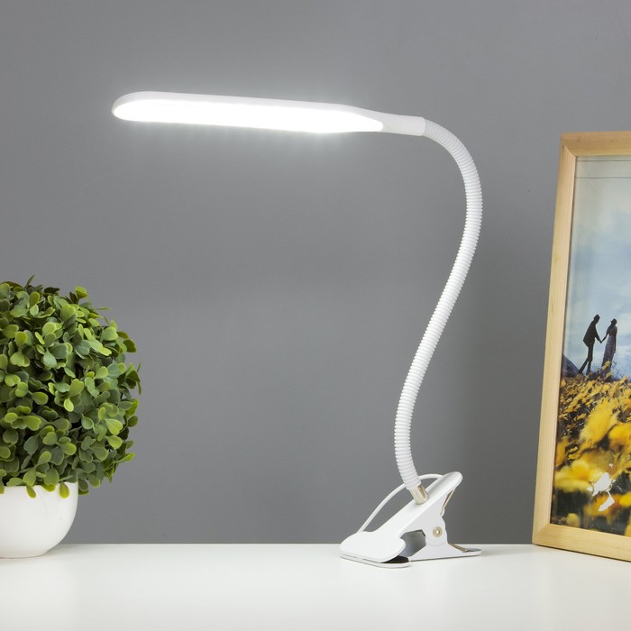 Светильник настольный на прищепке "Офисный белый" 24LED USB 11х7,5х60,5 см RISALUX - фото 1905500801