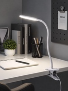 Лампа настольная RISALUX «Офисный белый», светодиодная, на прищепке, от USB, 11×7.5×60.5 см - Фото 1
