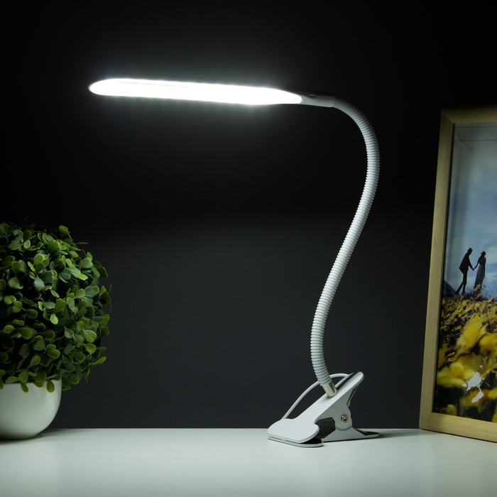 Светильник настольный на прищепке "Офисный белый" 24LED USB 11х7,5х60,5 см RISALUX - фото 1905500802