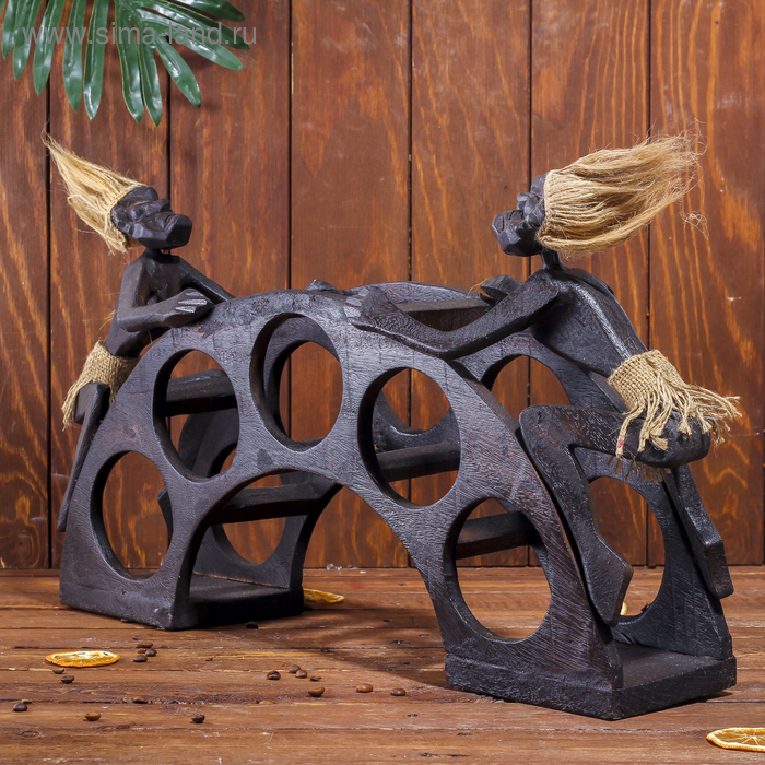 Подставка под бутылки «Аборигены на мосту», 32×60×15 см - Фото 1