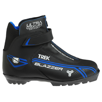 Ботинки лыжные TREK Blazzer Control 3, NNN, искусственная кожа, цвет чёрный/синий, лого белый, размер 39