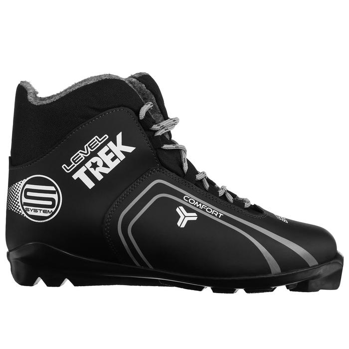 Ботинки лыжные TREK Level 4 SNS ИК, цвет чёрный, лого серый, размер 36 - Фото 1