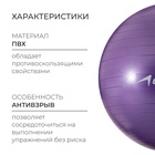 Фитбол ONLYTOP, d=65 см, 900 г, антивзрыв, цвет фиолетовый - Фото 2