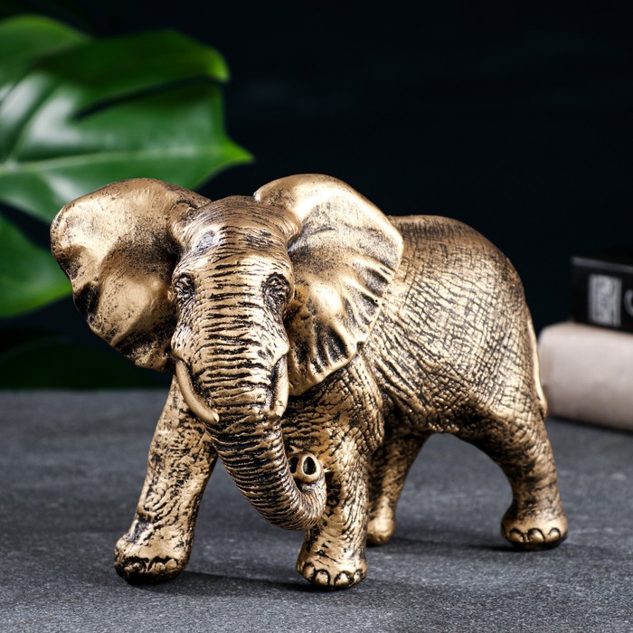Фигура "Слон африканский" бронза, 18х9х13см - Фото 1