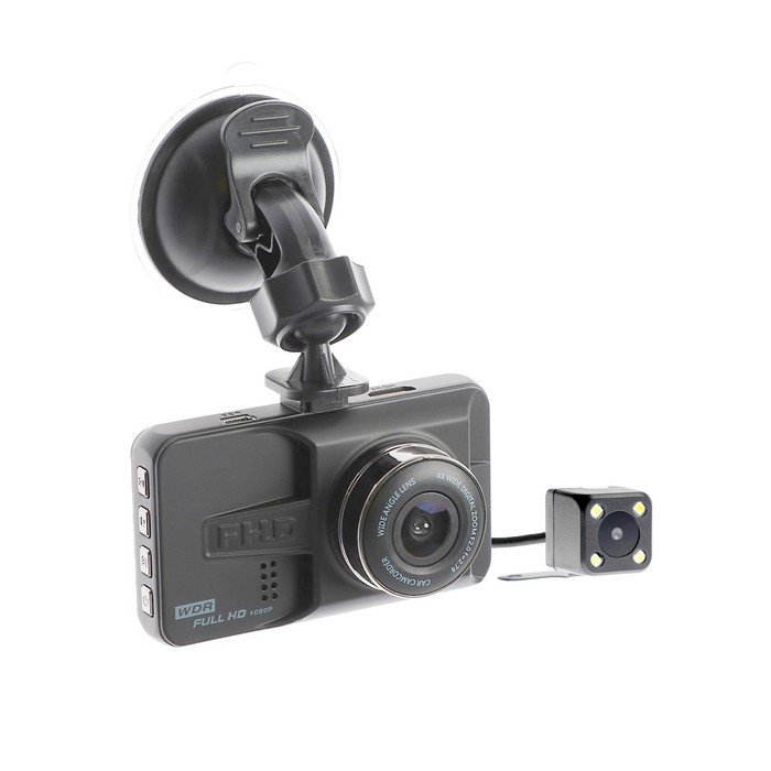 Видеорегистратор Cartage 2 камеры, HD 1920×1080P, TFT 3.0, обзор 160° - Фото 1