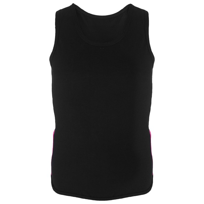 Майка-борцовка с лампасами, р. 32, цвет чёрный/фуксия