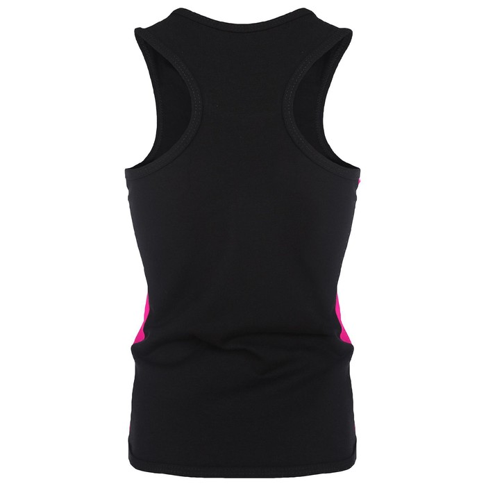 Майка-борцовка с лампасами, р. 32, цвет чёрный/фуксия