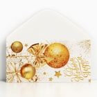 Конверт для денег "С Новым Годом!" золотые шары, 16,5 х 8 см, Новый год - Фото 2