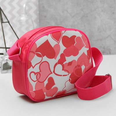 Сумка детская, отдел на молнии, цвет розовый/белый