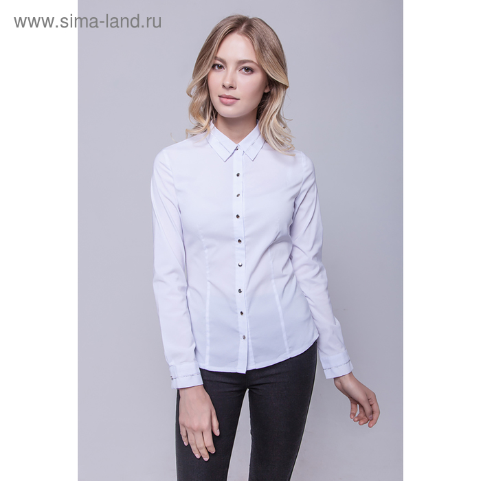 Рубашка женская, цвет белый/серебро, размер 50 - Фото 1