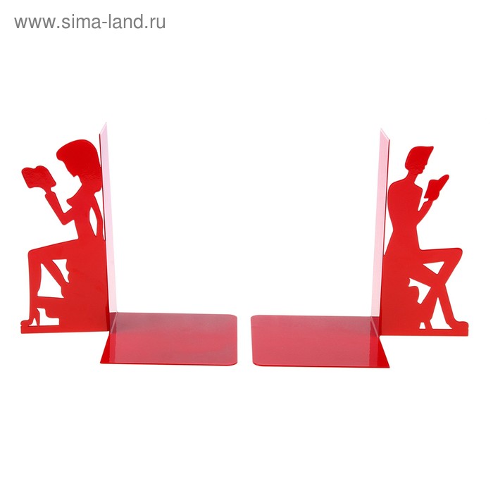 Сувенир подставка для книг "Читающая пара" набор из 2-х частей красный 26,5х17,5х14 см - Фото 1